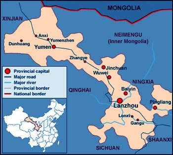 gansu province map